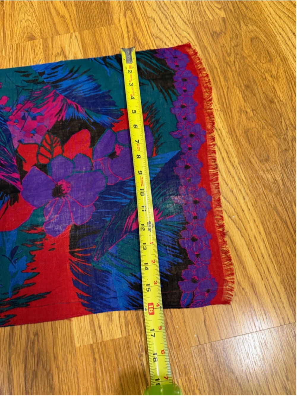 Vintage 80s 90s Jewel Tone Tropical Floral Scarf Wrap 56”